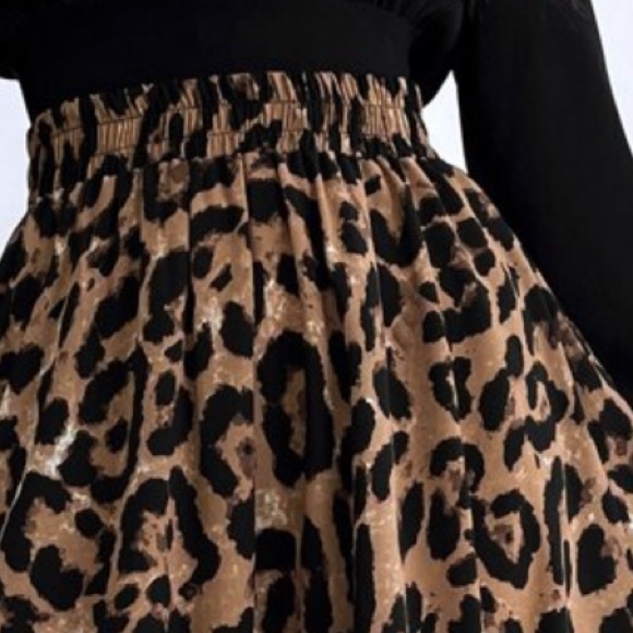 Boho Leopard Animal Print Ruffle Midi Skirt - Picture 7 of 7